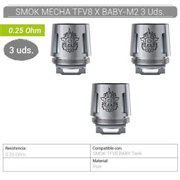 SMOK MECHA TFV8 X BABY M2 COIL 0.25 Ohm 3 Uds. [214626]