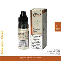 COOL VAPS E-LIQUID AMERICAN BLEND TABACO 03 mg 10 ml 1 Ud. CV070