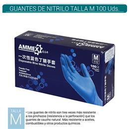 GUANTES NITRILO TALLA M CAJA 100 Uds.