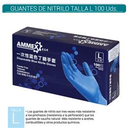 GUANTES NITRILO TALLA L CAJA 100 Uds.