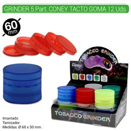 GRINDER 5 part. CONEY TACTO GOMA 60 mm. 12 Uds. 02.12418