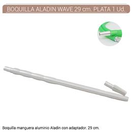 BOQUILLA SHISHA ALADIN WAVE ALUMINIO PLATA 29 cm. 1 Ud. M320SI