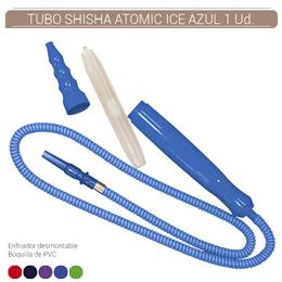 TUBO SHISHA ATOMIC ICE ACRILICO AZUL 1.80 mt. 1 Ud. 02.39983