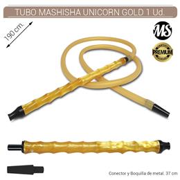 TUBO SHISHA MASHISHA MS UNICORN GOLD  1,9 m. 1 Ud. MSUNIGD