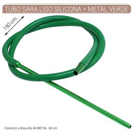 TUBO SHISHA SARA LISO SILICONA+ METAL VERDE 1,9 m. 1 Ud. 000571 G-N