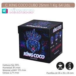 CARBON KING COCO CUBO 26 mm. 1 Kg. 64 Uds. 124.800