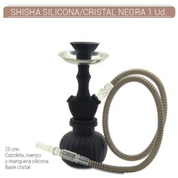 SHISHA 25 cm. 1 Mang. SILICONA/CRISTAL NEGRA 1 Ud. 02.30628