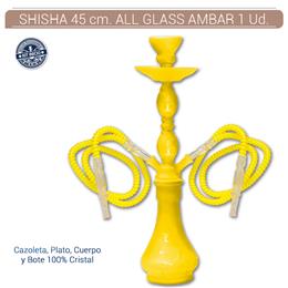 SHISHA 45 cm. 2 Mang. NEON ALL GLASS AMBAR 1 Ud. 02.30450