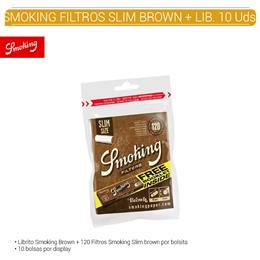 SMOKING FILTROS SLIM BROWN + LIBRITO 10 Uds.