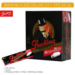 SMOKING KING SIZE DELUXE 2.0 + TIPS 24 Lib.