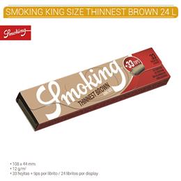 SMOKING KING SIZE THINNEST BROWN + TIPS 24 Lib.