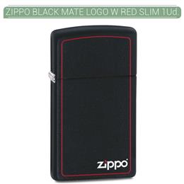 ZIPPO ENC. SLIM BLACK MATTE LOGO W RED 1 Ud. 60001438 [810620]