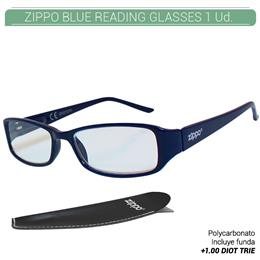 ZIPPO BLUE READING GLASSES +1.00 DIOT TRIE 1 Ud. 31Z031-BLU100
