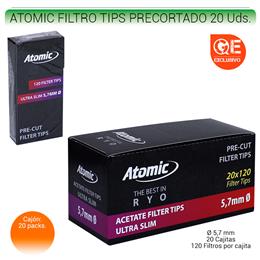 ATOMIC FILTROS TIPS PRECORTADO 20 Uds. 01.63200