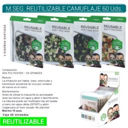 MASCARILLA DE SEGURIDAD REUTILIZABLE CAMUFLAJE 20 Uds. 755040