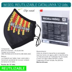 MASCARILLA DE SEGURIDAD REUTILIZABLE CATALUNYA 12 Uds.