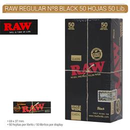 RAW REGULAR Nº8 BLACK 50 Hojas 50 Lib.