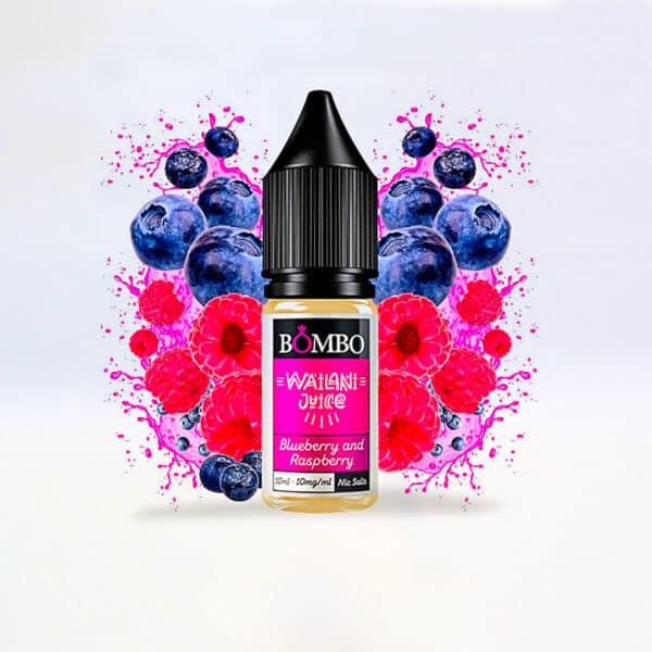 BOMBO NIC SALTS BLUEBERRY & RASPERRY WAILANI JUICE 10 mg 10 ml 1 Ud.