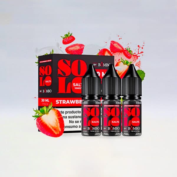 BOMBO SOLO SALTS STRAWBERRY CREAM 20 mg 10 ml 3 Uds.