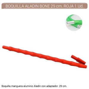 BOQUILLA SHISHA ALADIN BONE ALUMINIO ROJA 29 cm. 1 Ud. M340R