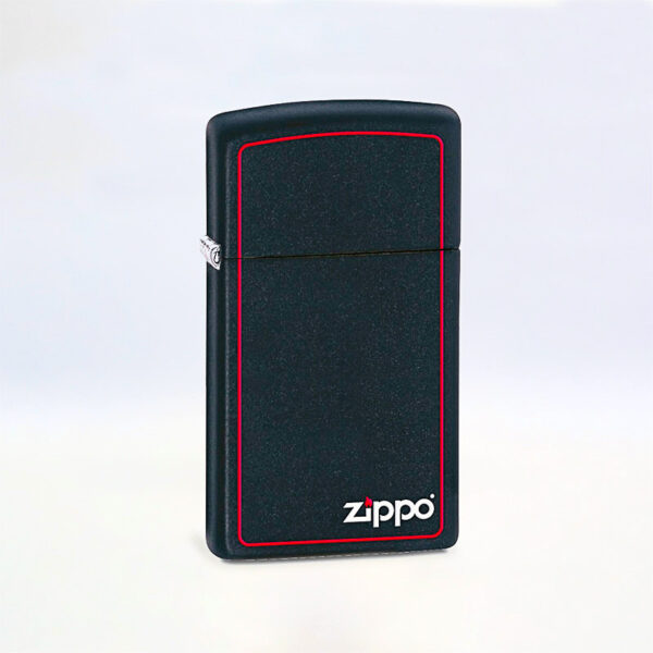 ZIPPO ENC. SLIM BLACK MATTE LOGO W RED 1 Ud. 60001438 [810620]