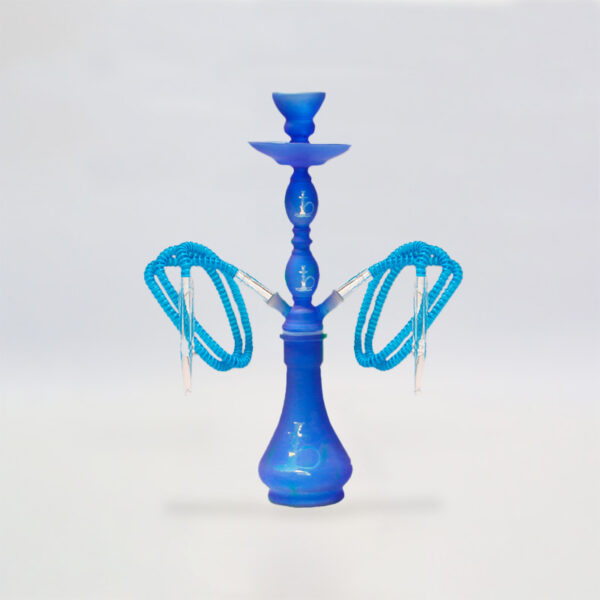 SHISHA 45 cm. 2 Mang. NEON ALL GLASS AZUL 1 Ud. 02.30453